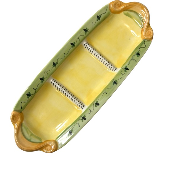 Pfaltzgraff Yellow and‎ Green Vanity Tray Bath Accessory - Picture 1 of 12